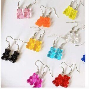 ⭐️❤️ FREE Gummy Bears Candy Chic Girly Food Snack Drop Dangle Rainbow Earrings